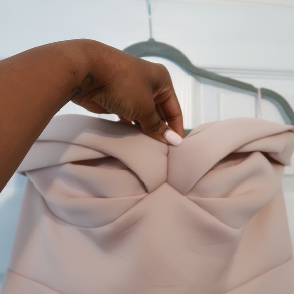 DUSTY ROSE STRAPLESS DRESS - Picture 1 of 4